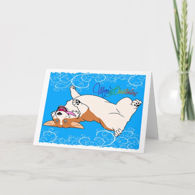 Merry Christmas Corgi Holiday Card (Front)