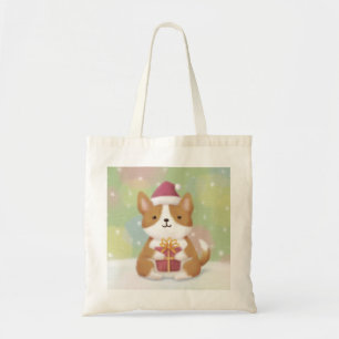 Merry Christmas: Corgi Illustration Art Tote Bag