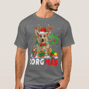 Merry Christmas Corgi Santa Reindeer Corgi Dog Lov T-Shirt
