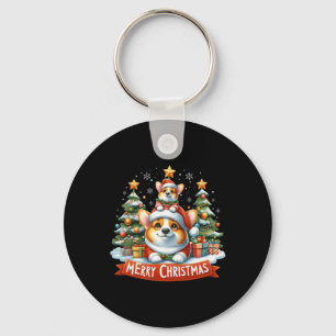Merry Christmas Corgmas Corgi Dog Matching Christm Key Ring