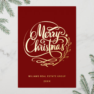 Merry Christmas Corporate Greeting Gold