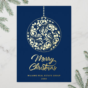 Merry Christmas Corporate Greeting Gold