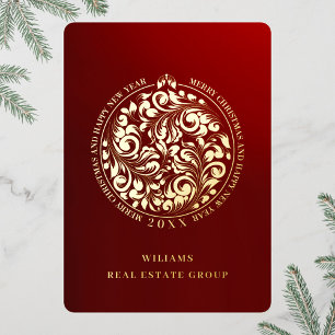 Merry Christmas Corporate Greeting Gold