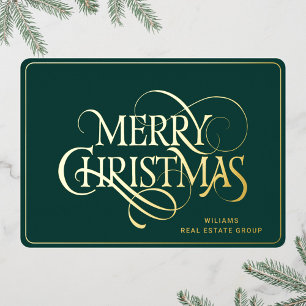 Merry Christmas Corporate Greeting Gold