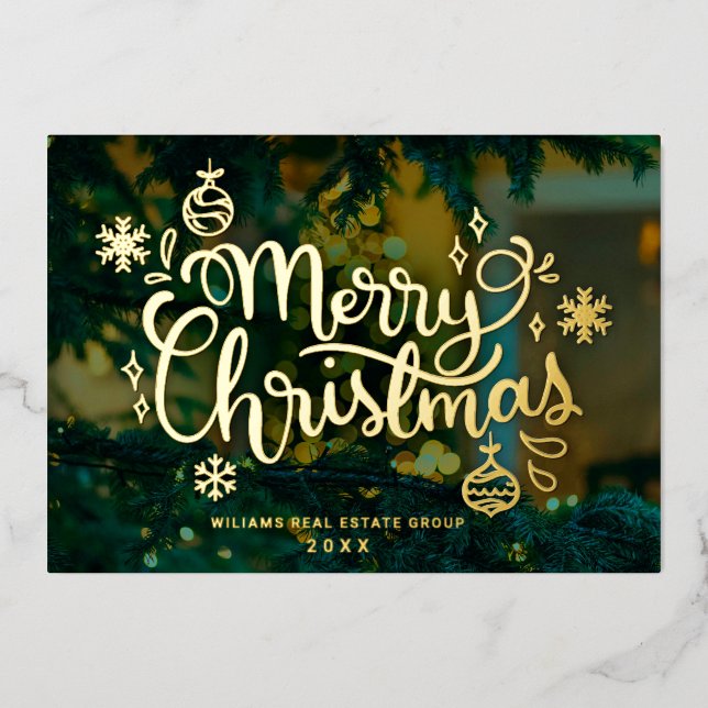 Merry Christmas Corporate Greeting Gold (Front)