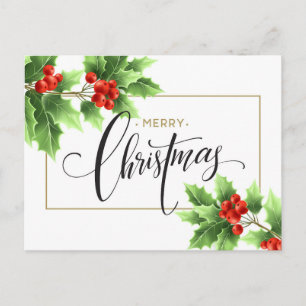 Merry Christmas Corporate Greeting Holiday Postcard