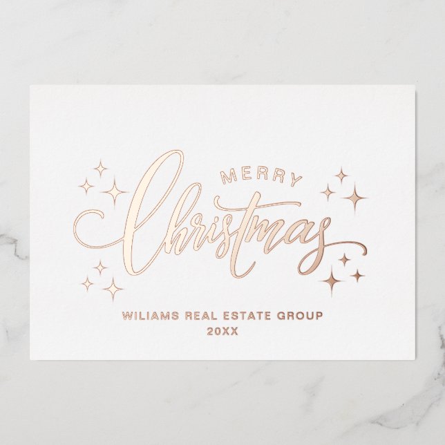 Merry Christmas Corporate Greeting Rose Gold (Front)