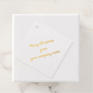 Merry Christmas Corporate Personalised Foil Card Favour Tags
