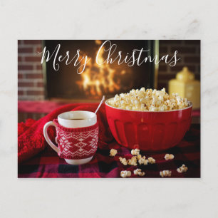 Merry Christmas Cosy Fire Holiday Postcard