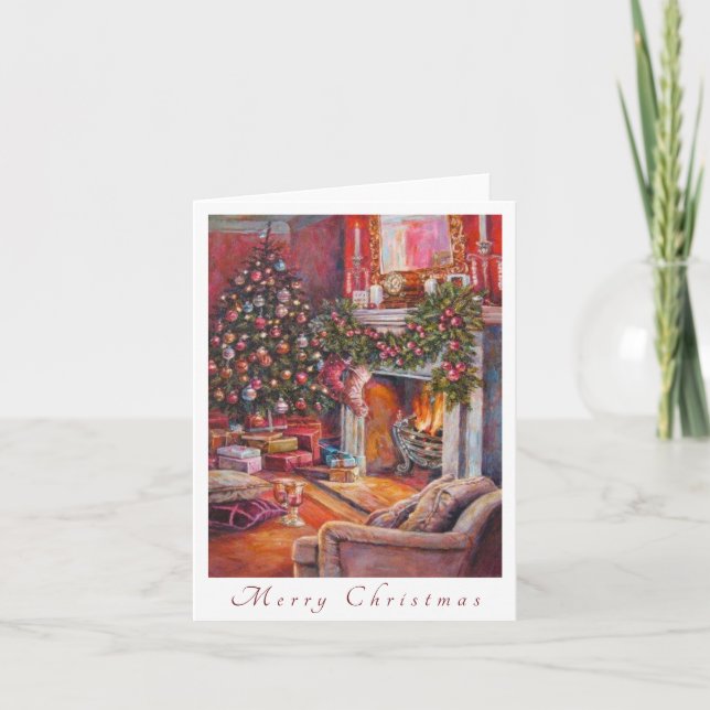 Merry Christmas Cosy Home Scene Card (Front)