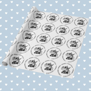 Merry Christmas Country Donkey theme Wrapping Paper