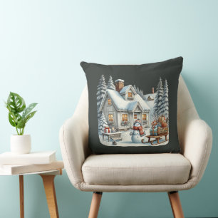 Merry Christmas Country house Cushion