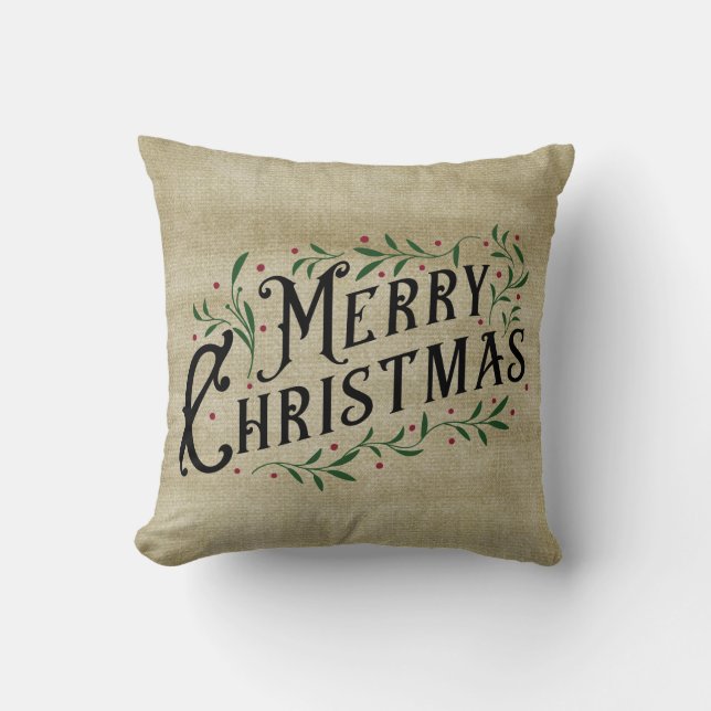 Merry Christmas - Country Primitive Cushion (Front)