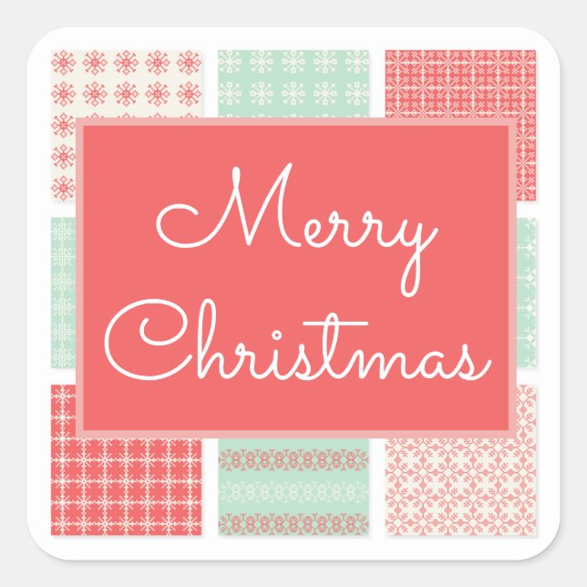 Merry Christmas Country Quilt Sticker (Front)