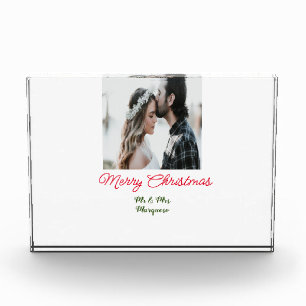 Merry Christmas couple photo add name happy holida