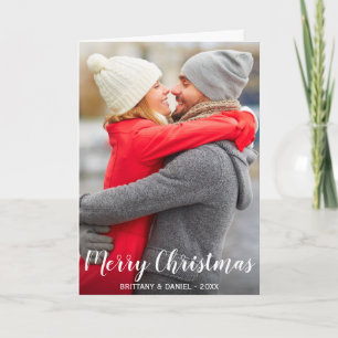 Merry Christmas Couple Photo Fold Card L