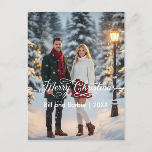 Merry Christmas Couples Photo Front Holiday Postcard