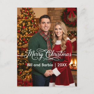 Merry Christmas Couples Photo Front Holiday Postcard