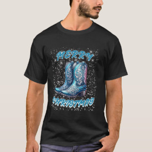 Merry Christmas Cowboy Cowgirl Western Boots Ya ll T-Shirt