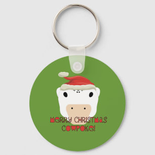 Merry Christmas CowPoke Key Ring