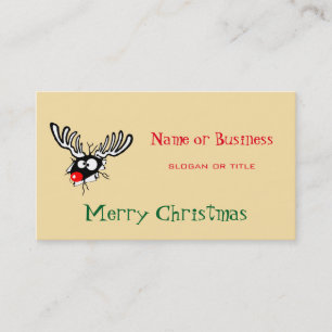 Merry Christmas! Crazy Red Nosed Reindeer Business Card