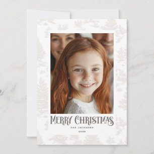 Merry Christmas Cream Toile Holiday Design Card