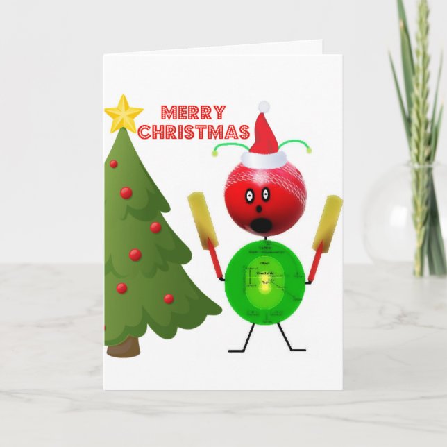 Merry Christmas Cricket Holiday Card (Front)