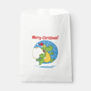Merry Christmas Crocodile Santa Holidays Favour Bags