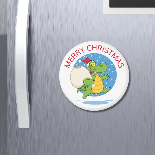 Merry Christmas Crocodile Santa | Holidays Magnet (Creator Uploaded)