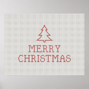 Merry Christmas cross stitch sign
