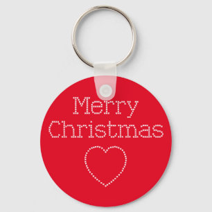 Merry Christmas cross stitch sign Key Ring
