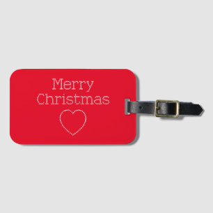 Merry Christmas cross stitch sign Luggage Tag
