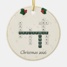 Merry Christmas Crossword Letter Tiles Year