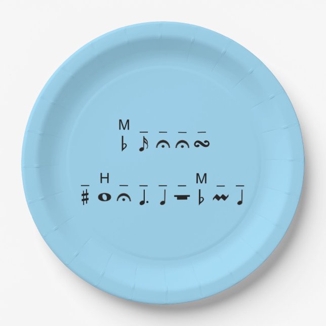 Merry Christmas Cryptogram Paper Plate (Front)