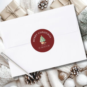 Merry Christmas! Cupcake-Christmas-Tree Classic Round Sticker