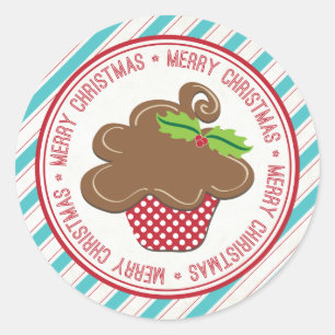 Merry Christmas Cupcake Stickers