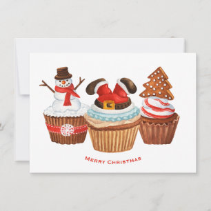 Merry Christmas Cupcakes Holiday Card