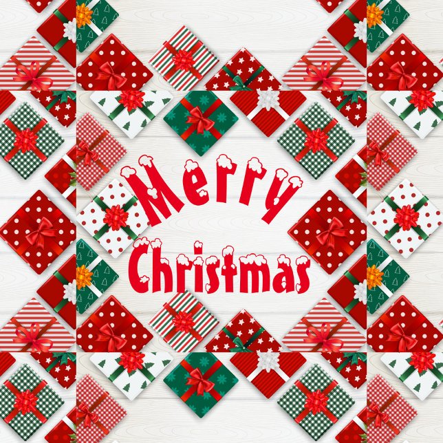 Merry Christmas Cushion (A square arrangement of Christmas presents!)