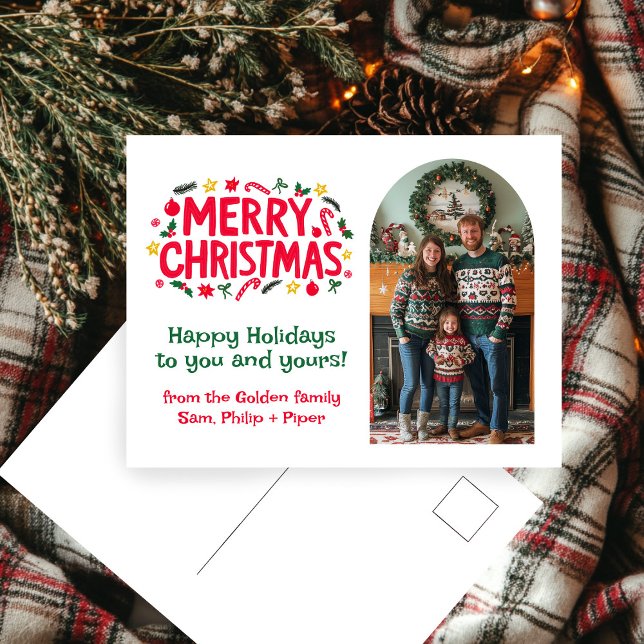 MERRY CHRISTMAS CUSTOM Arch PHOTO Xmas  Holiday Postcard (MERRY CHRISTMAS CUSTOM Arch PHOTO Xmas Holiday Postcard
)