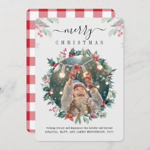 Merry Christmas Custom Family Photo Mistletoe Card