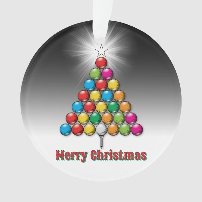 Merry Christmas Custom Golf Holiday Design Ornament (Front)