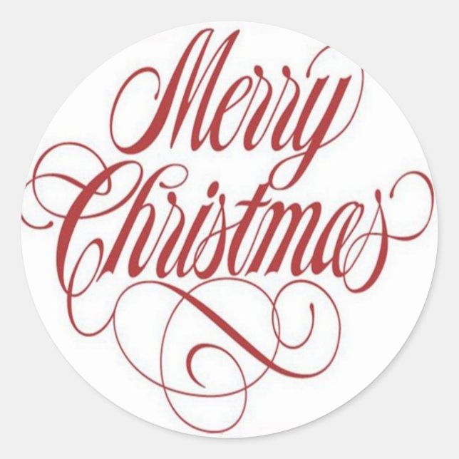 Merry Christmas! Custom Large Round Sticker (Front)