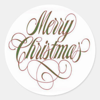 Merry Christmas! Custom Large Round Sticker