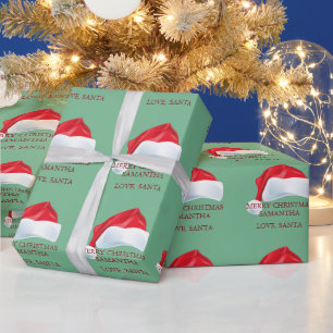 Merry Christmas Custom Love Santa Wrapping Paper