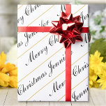 Merry Christmas Custom Name Chic Personalised Wrapping Paper<br><div class="desc">Customise the text, and easily create your personalised wrapping paper. Click CUSTOMIZE FURTHER to change the background colour or text colour. You can TRANSFER this DESIGN on other Zazzle products and adjust it to fit most of the Zazzle items. Standard Studio designs are made in high-resolution vector graphics for a...</div>