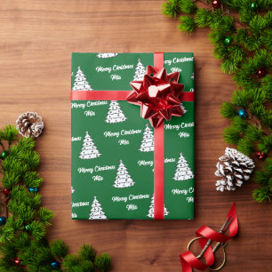 Merry Christmas Custom Name Cute Personalised Wrapping Paper