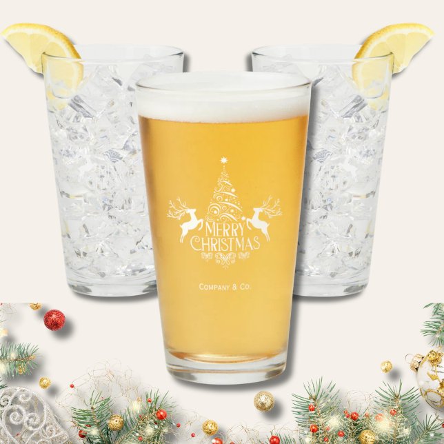 Merry Christmas Custom Name for Corporate Team Glass (Creator Uploaded)