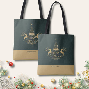 Merry Christmas Custom Name for Corporate Team Tote Bag