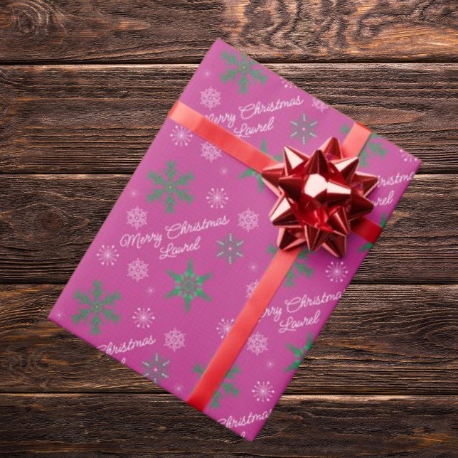 Merry Christmas Custom Name  Wrapping Paper (Creator Uploaded)