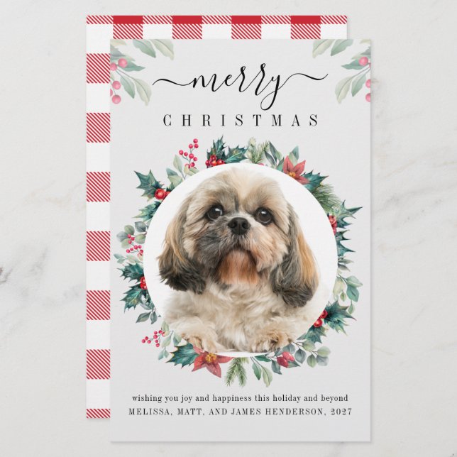 Merry Christmas Custom Pet Owner Photo Card (Front/Back)